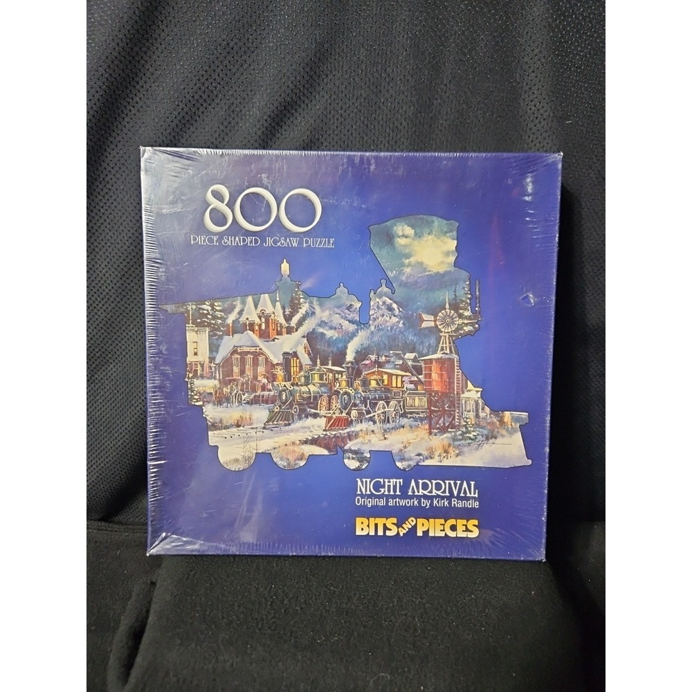 NIGHT ARRIVAL 800 Piece Train Shaped Jigsaw Puzzle Bits & Pieces Factory Sealed
